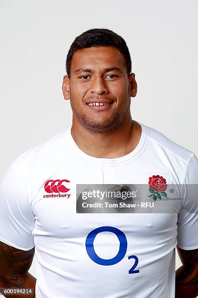 Nathan Hughes of England poses for a portrait during the England Elite Player Squad photo call at The Lensbury on August 7, 2016 in Teddington,...