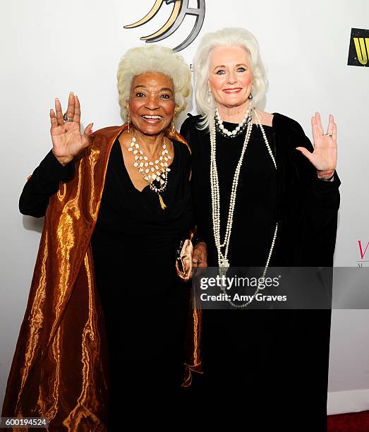 Nichelle Nichols and Celeste Yarnall attend the Sneak Peek World Premiere of Unbelievable!!!!! The Movie at Mann's Chinese Theater on September 7,...