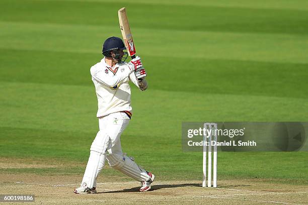 Graham Onions of Durham bats during Day Three of the Specsavers County Championship Division One match between Yorkshire and Durham at Headingley on...