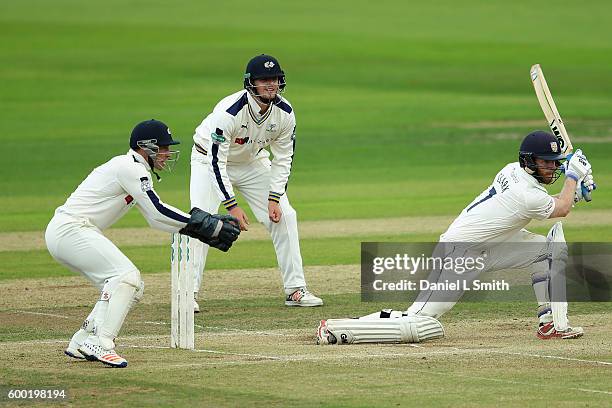 Graham Clark of Durham bats during Day Three of the Specsavers County Championship Division One match between Yorkshire and Durham at Headingley on...