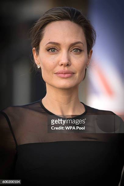 Special Envoy, Angelina Jolie arrives at the UN Peacekeeping Defence Ministerial at Lancaster House on September 8, 2016 in London, England.