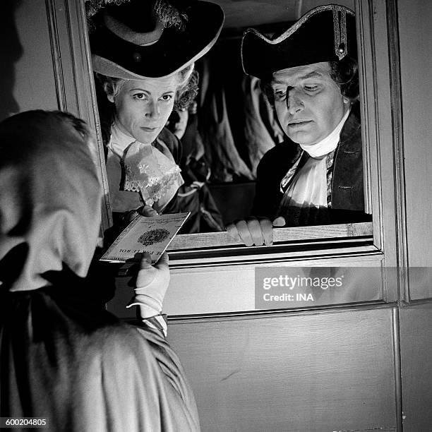 Eléonore Hirt and Robert Lombard in a scene of "The Night of Varennes", fiction realized by Stellio Lorenzi for the series "The camera explores the...