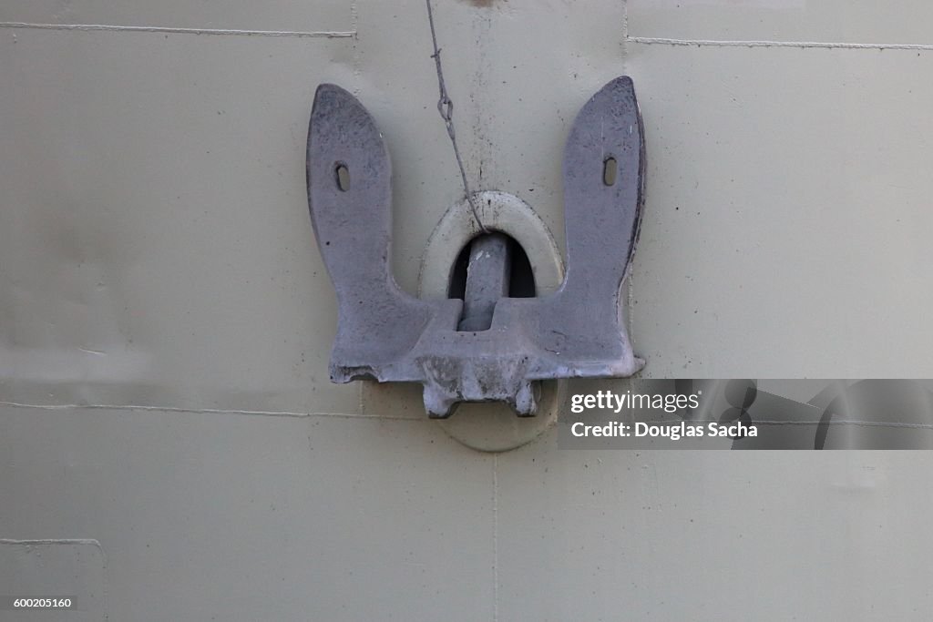 Anchor on the side of a Naval Ship