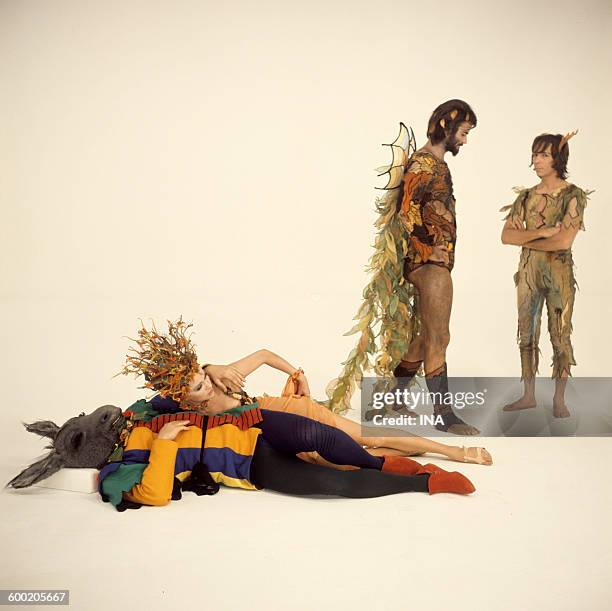 Jean-Claude Drouot , Christiane Minazzoli , Michel Tureau and Jacques Ferrière in a scene of the comedy ballet "A Midsummer Night's Dream" adapted of...