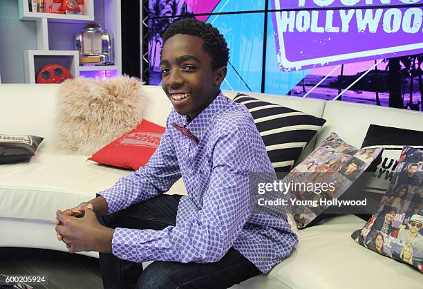 September 6: Caleb McLaughlin from "Stranger Things" visits the Young Hollywood Studio on September 6, 2016 in Los Angeles, California. .