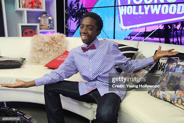 September 6: Caleb McLaughlin from "Stranger Things" visits the Young Hollywood Studio on September 6, 2016 in Los Angeles, California. .