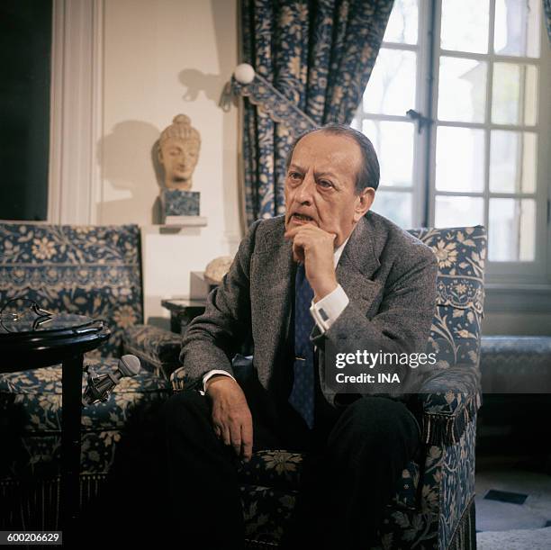 André Malraux interviewed at his home in Verrières-le-Buisson by Jean Marie Drot about his book.