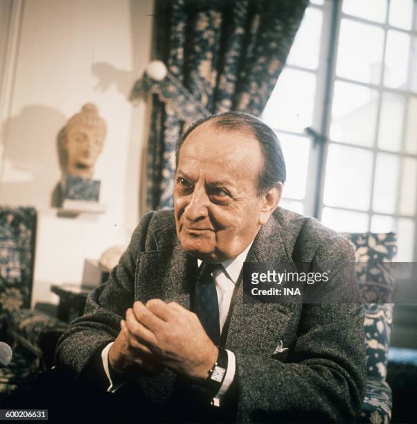 André Malraux interviewed at his home in Verrières-le-Buisson by Jean Marie Drot about his book.