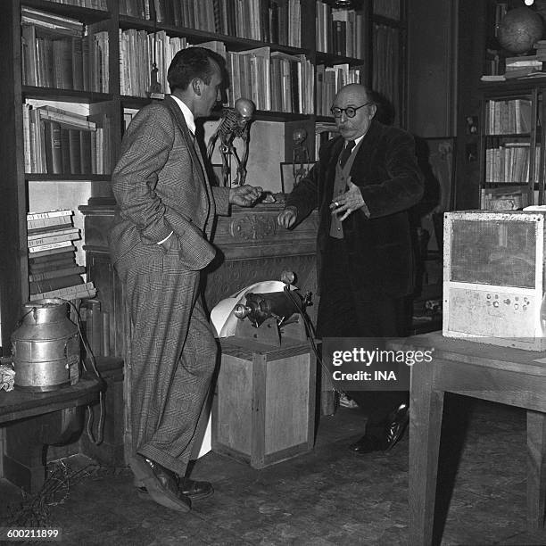 Etienne Lalou interviews Jean Rostand at his home, in Ville-d'Avray.