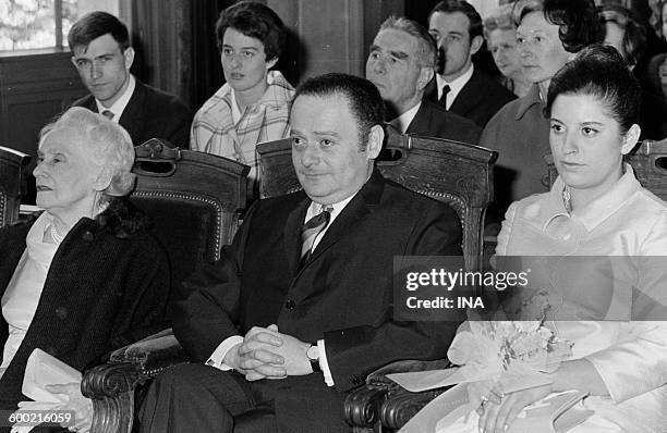 Marriage of René Goscinny and Gilberte Polaro-Millo in the city hall of the 16th district of Paris.