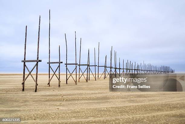 the pier looks like a piece of art on vlieland - vlieland stock pictures, royalty-free photos & images