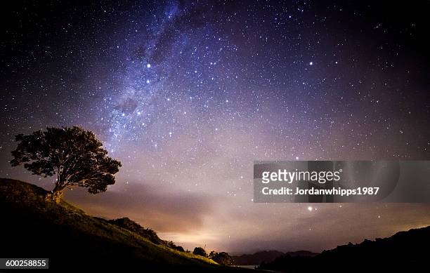 new zealand milky way - new zealand night stock pictures, royalty-free photos & images