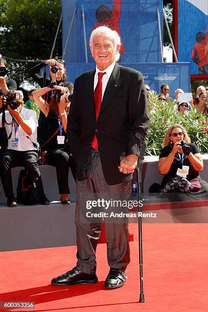 Jean Paul Belmondo attends the Golden Lion For Jean Paul Belmondo followed by the 'Le Voleur' Premiere during the 73rd Venice Film Festival at Sala...