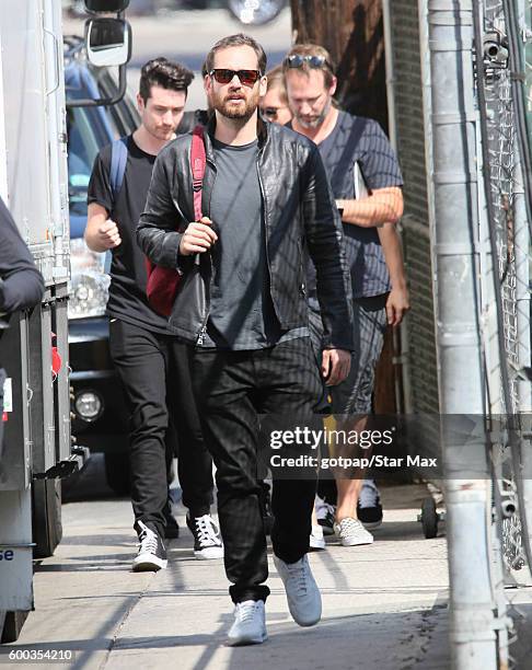 Musician Will Farquarson of "Bastille" is seen on September 7, 2016 at Jimmy Kimmel Live in Los Angeles, CA.