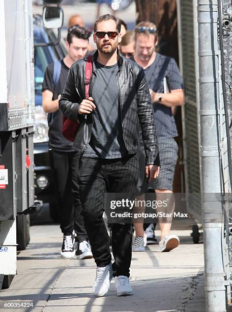 Musician Will Farquarson of "Bastille" is seen on September 7, 2016 at Jimmy Kimmel Live in Los Angeles, CA.