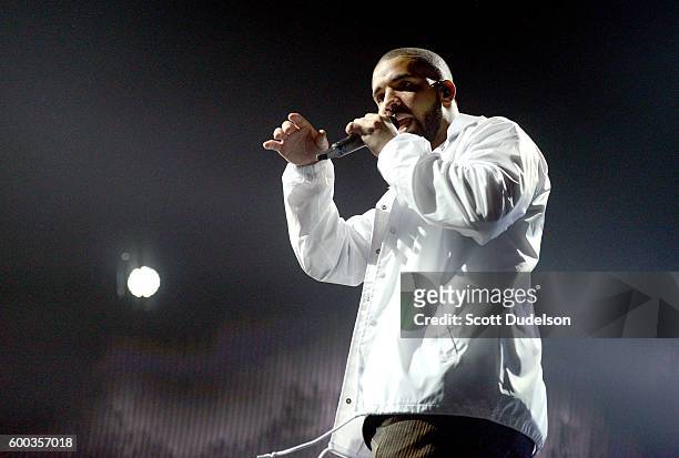 Musician Drake performs onstage at Staples Center on September 7, 2016 in Los Angeles, California.