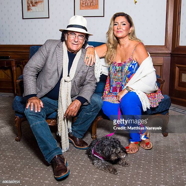 Al Bano and Romina Power during a photocall at Westin Grand Hotel on September 8, 2016 in Berlin, Germany.