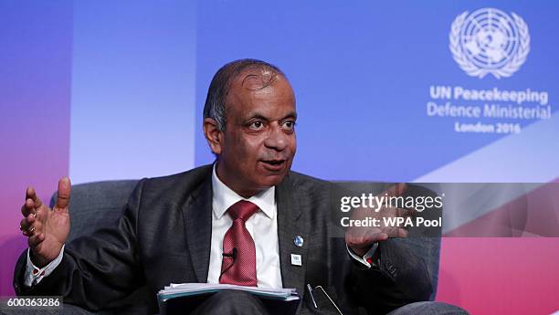 Under Secretary General for Field Support Atul Khare speaks during "Improving Peacekeeping - Rapid Deployment" during the UN Peacekeeping Defence...