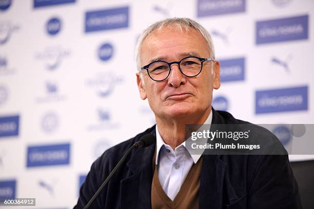 Manager Claudio Ranieri during the Leicester press conference at King Power Stadium on September 09th , 2016 in Leicester, United Kingdom.