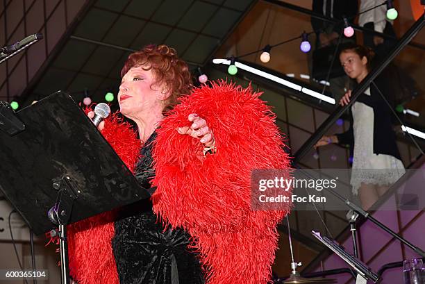 Singer Regine former owner of Club Chez Regine performs during the '"Paris" : Exhibition Unveiling Cocktail Party at Le Bon Marche on September 7,...