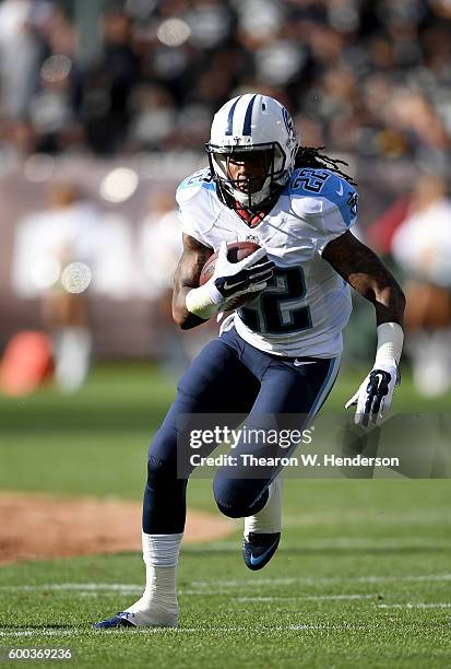 Running back Dexter McCluster of the Tennessee Titans carries the ball against the Oakland Raiders in the first half of their preseason football game...