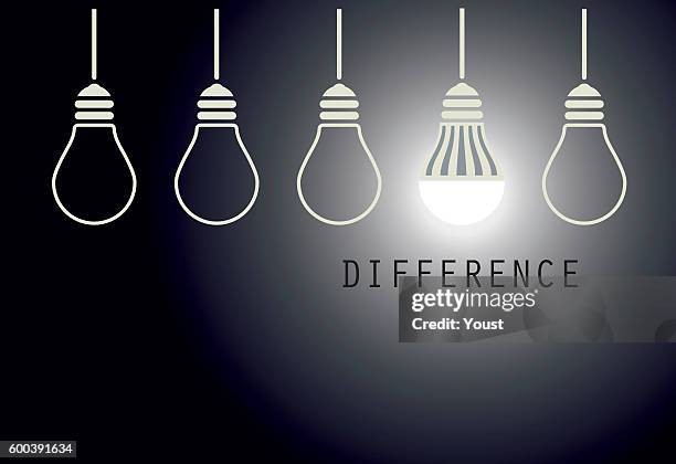 ilustrações de stock, clip art, desenhos animados e ícones de creative led light bulb idea - led