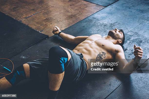 no pain, no gain! - man resting stock pictures, royalty-free photos & images