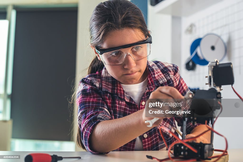 Working on her task