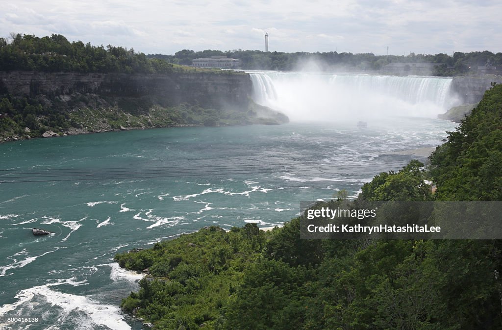 Niagara River and Horsehoe Falls, Ontario, Canada in Summer