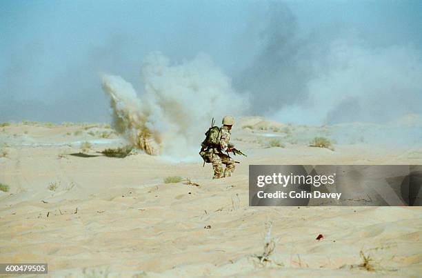 Troops in Saudi Arabia during the Gulf War, circa 1991.