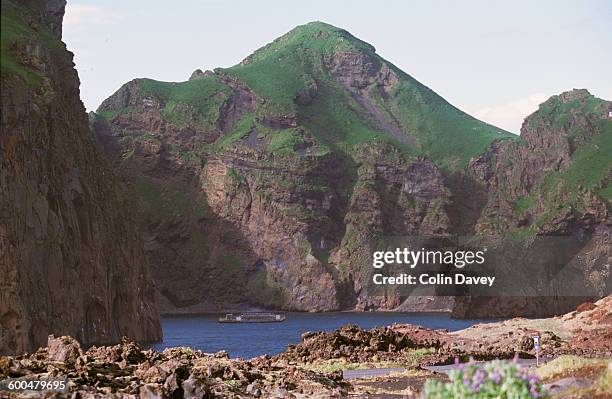 The enclosure in Klettsvik Bay on Heimaey, one of the Vestmannaeyjar or Westman Islands off the south coast of Iceland, where Keiko the killer whale...
