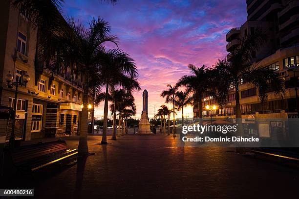 "la candelaria" square at sunrise (santa cruz de tenerife. canary islands) - santa cruz de tenerife city stock pictures, royalty-free photos & images