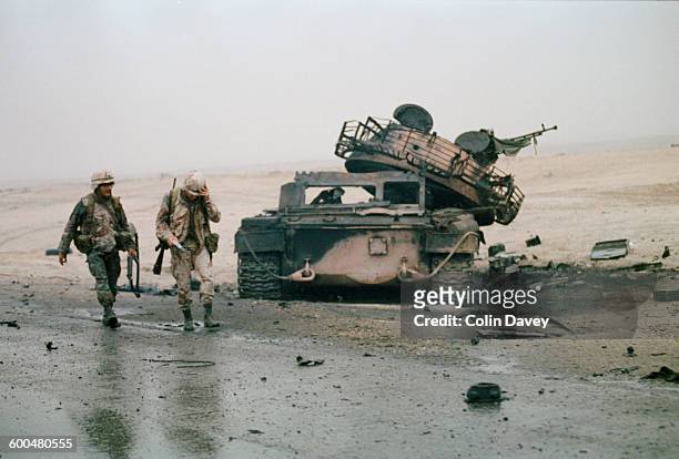 Troops in the Persian Gulf region during the Gulf War, circa 1991.