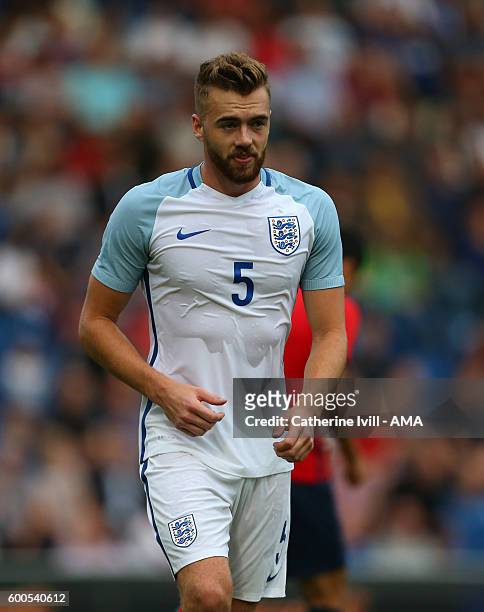 Calum Chambers of England U21 during the UEFA European U21 Championship Qualifier Group 9 match between England U21 and Norway U21 at Colchester...
