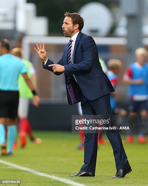 Gareth Southgate manager / head coach of England U21 during the UEFA European U21 Championship Qualifier Group 9 match between England U21 and Norway...