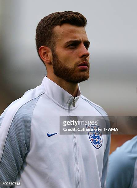 Angus Gunn of England U21 during the UEFA European U21 Championship Qualifier Group 9 match between England U21 and Norway U21 at Colchester...