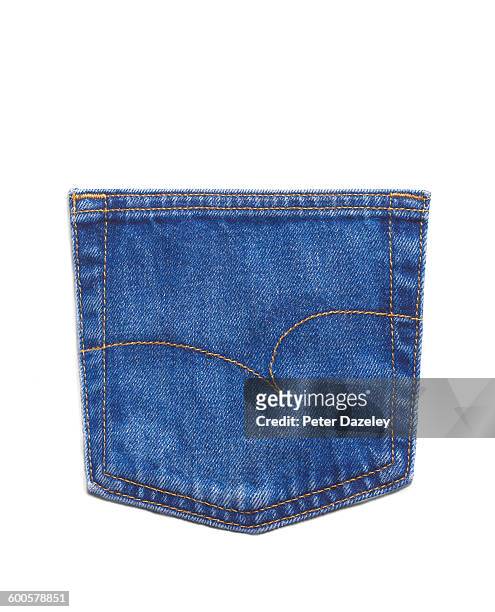 generic jeans back pocket - denim photos et images de collection