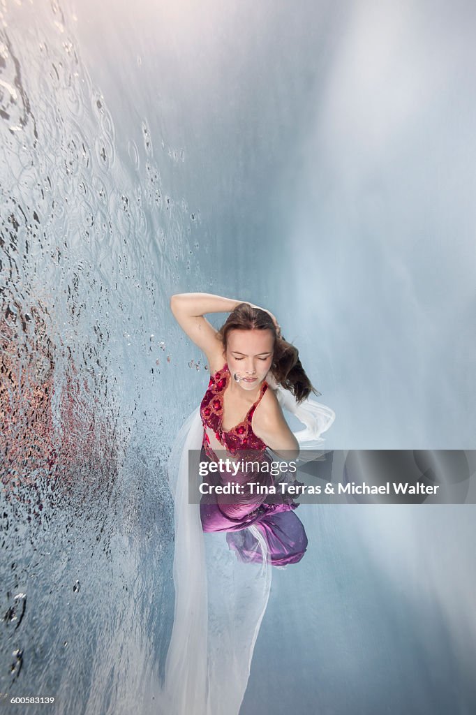 Young woman underwater