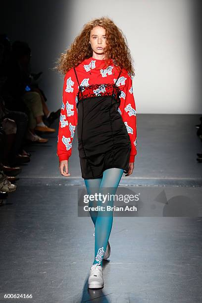 Model walks the runway at the Concept Korea fashion show during New York Fashion Week: The Shows September 2016 at Pier 59 Studios on September 8,...