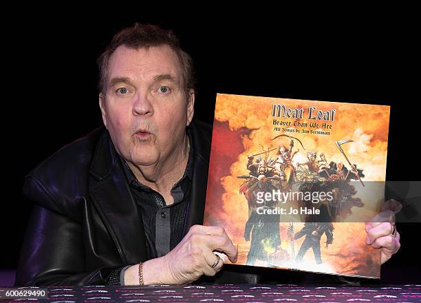 Meat Loaf, Bat Out of Hell singer meets fans and signs CD booklet ahead of the release of his new album 'Better Than We Are' at HMV Oxford Street on...