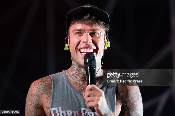 Federico Leonardo Lucia known for his stage name Fedez performing live in Ritmika Festival 2016, which this year celebrates its 20 years of concerts,...