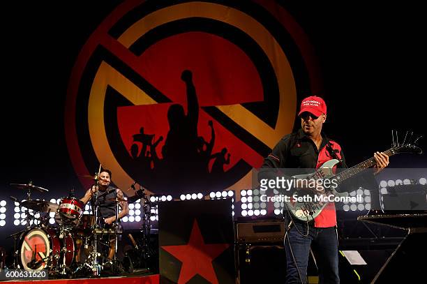 Brad Wilk and Tom Morello of Prophets of Rage perform at Red Rocks Amphitheatre in Morrison, Colorado on September 7, 2016.