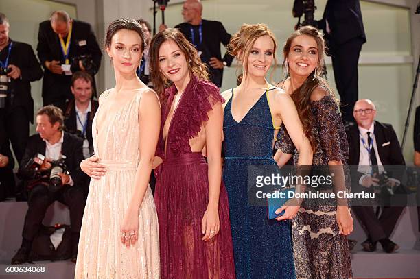 Actresses Marta Gastini, Laura Adriani, Maria Roveran and Caterina Le Casella attend the premiere of 'Questi Giorni' during the 73rd Venice Film...