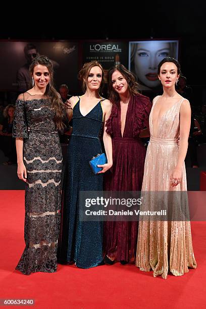 Actresses Marta Gastini, Laura Adriani, Maria Roveran and Caterina Le Casella attend the premiere of 'Questi Giorni' during the 73rd Venice Film...