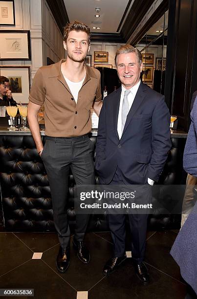 Jim Chapman and Jeremy Hackett attend the launch of the Aston Martin by Hackett collection at Hackett Regent Street, on September 8, 2016 in London,...