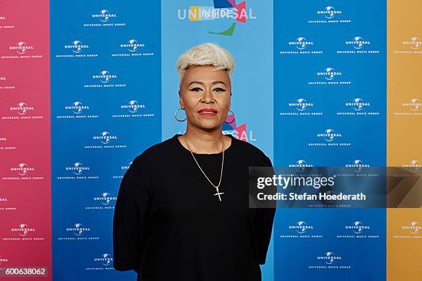 Emeli Sande poses for a photo during Universal Inside 2016 organized by Universal Music Group at Mercedes-Benz Arena on September 8, 2016 in Berlin,...