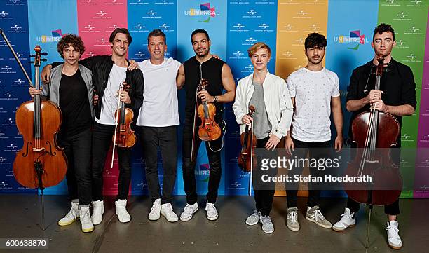 Symphoniacs pose for a photo during Universal Inside 2016 organized by Universal Music Group at Mercedes-Benz Arena on September 8, 2016 in Berlin,...