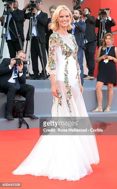 Eva Herzigova attends the premiere of 'Nocturnal Animals' during the 73rd Venice Film Festival at on September 2, 2016 in Venice, Italy.