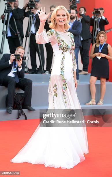 Eva Herzigova attends the premiere of 'Nocturnal Animals' during the 73rd Venice Film Festival at on September 2, 2016 in Venice, Italy.