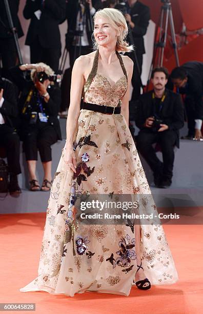 Naomie Watts attends the premiere of 'The Bleeder' during the 73rd Venice Film Festival at on September 2, 2016 in Venice, Italy.